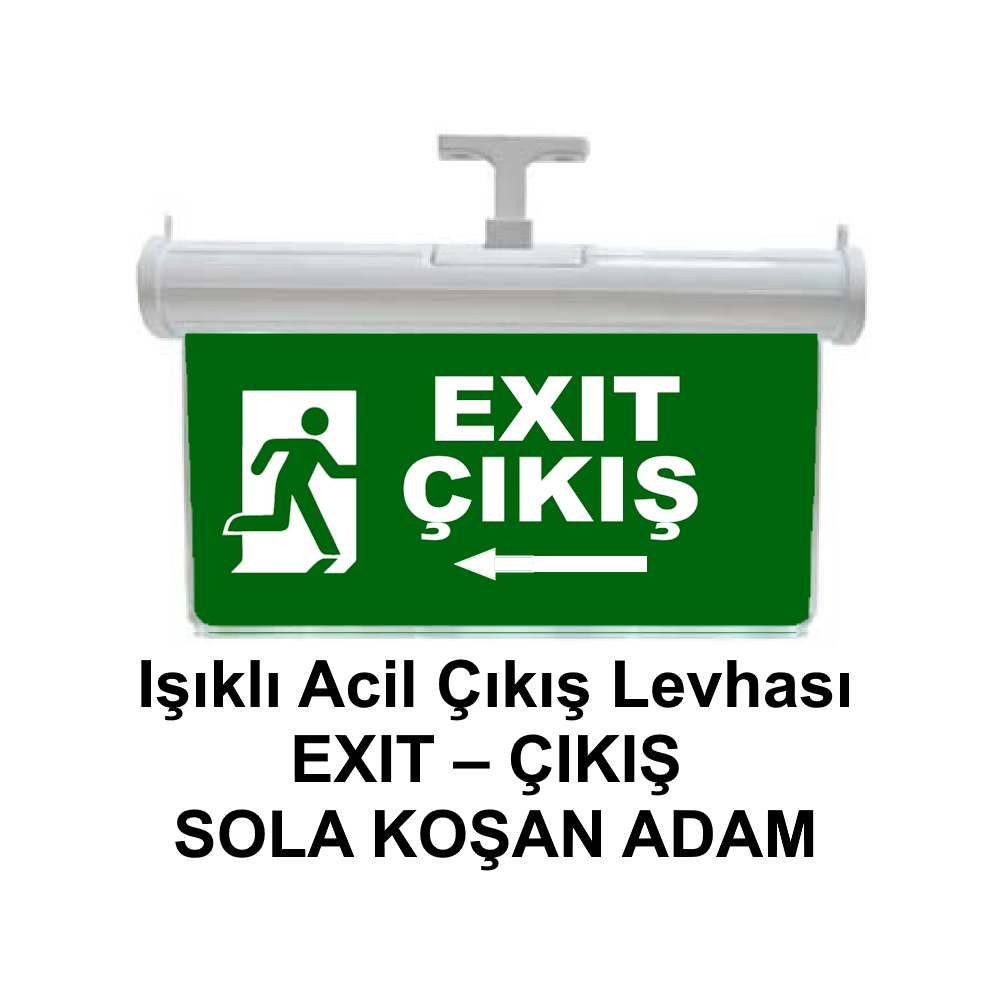 Işıklı Acil Çıkış Levhası (Exit Çıkış Sola Koşan Adam) GN-AC19